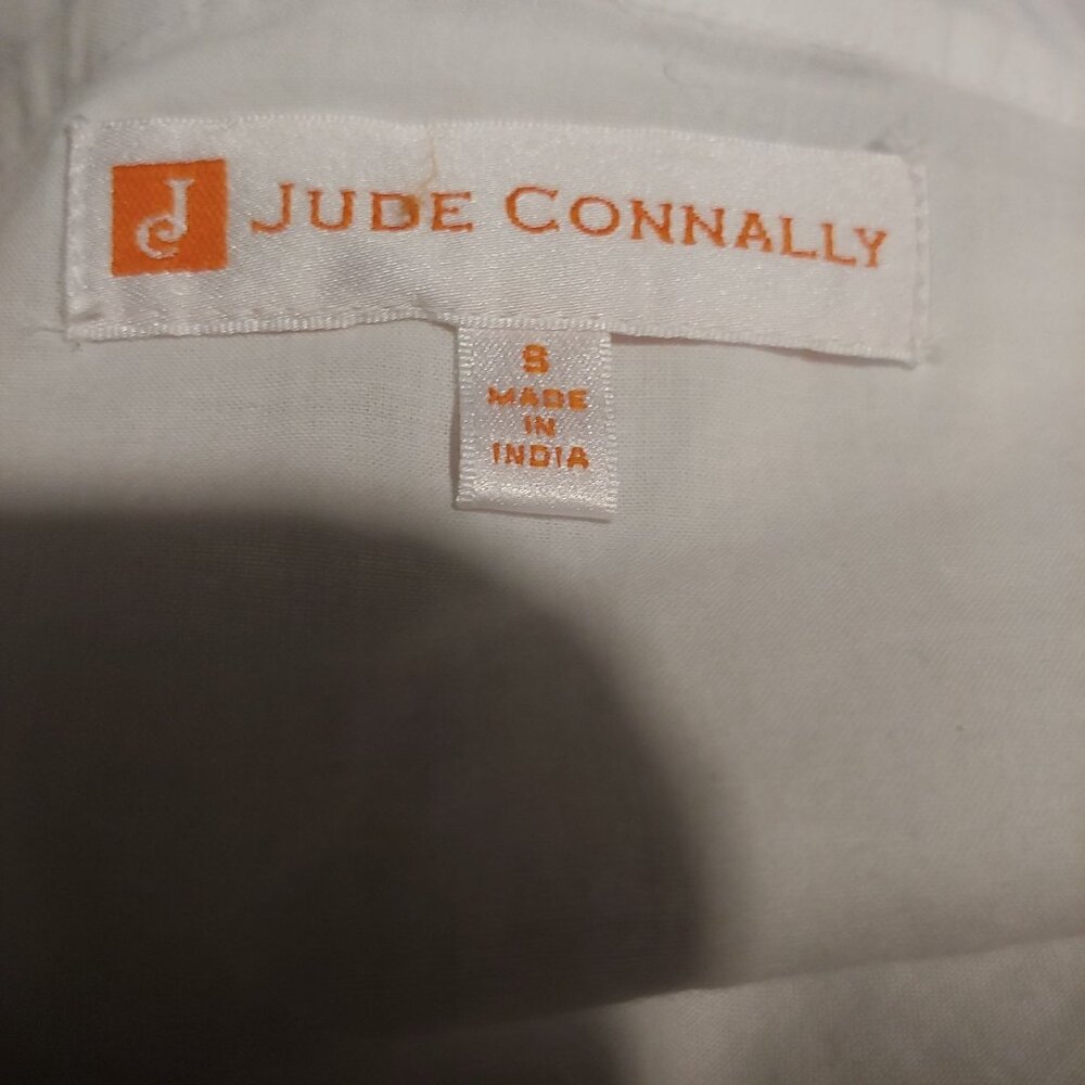 Jude Connally Embroidered 3/4 Sleeve White Lightweight Shift Dress S - Picture 9 of 11